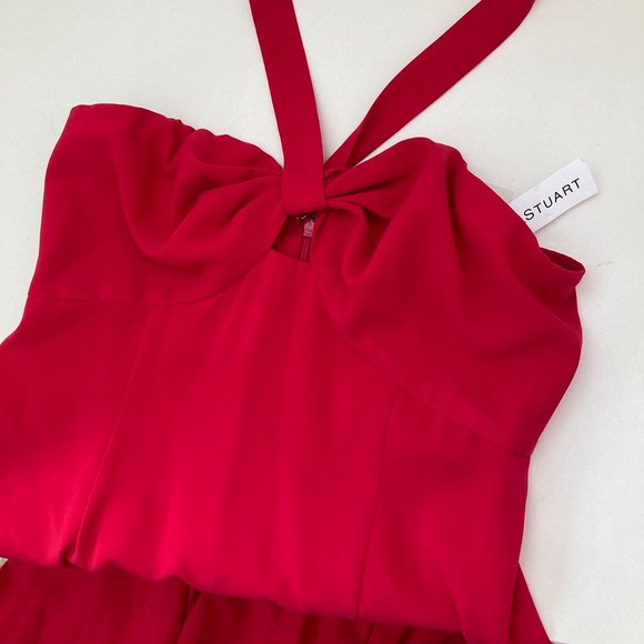 JILL JILL STUART TWIST NECK HIGH-LOW HALTER DRESS - Picture 8 of 9